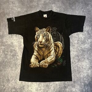 Vintage Black Tiger Graphic T Shirt‎ Men's Medium Dawson City Yukon